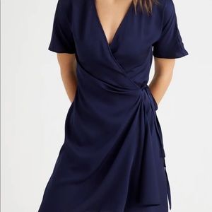 Quince Washable Stretch Silk Wrap Dress